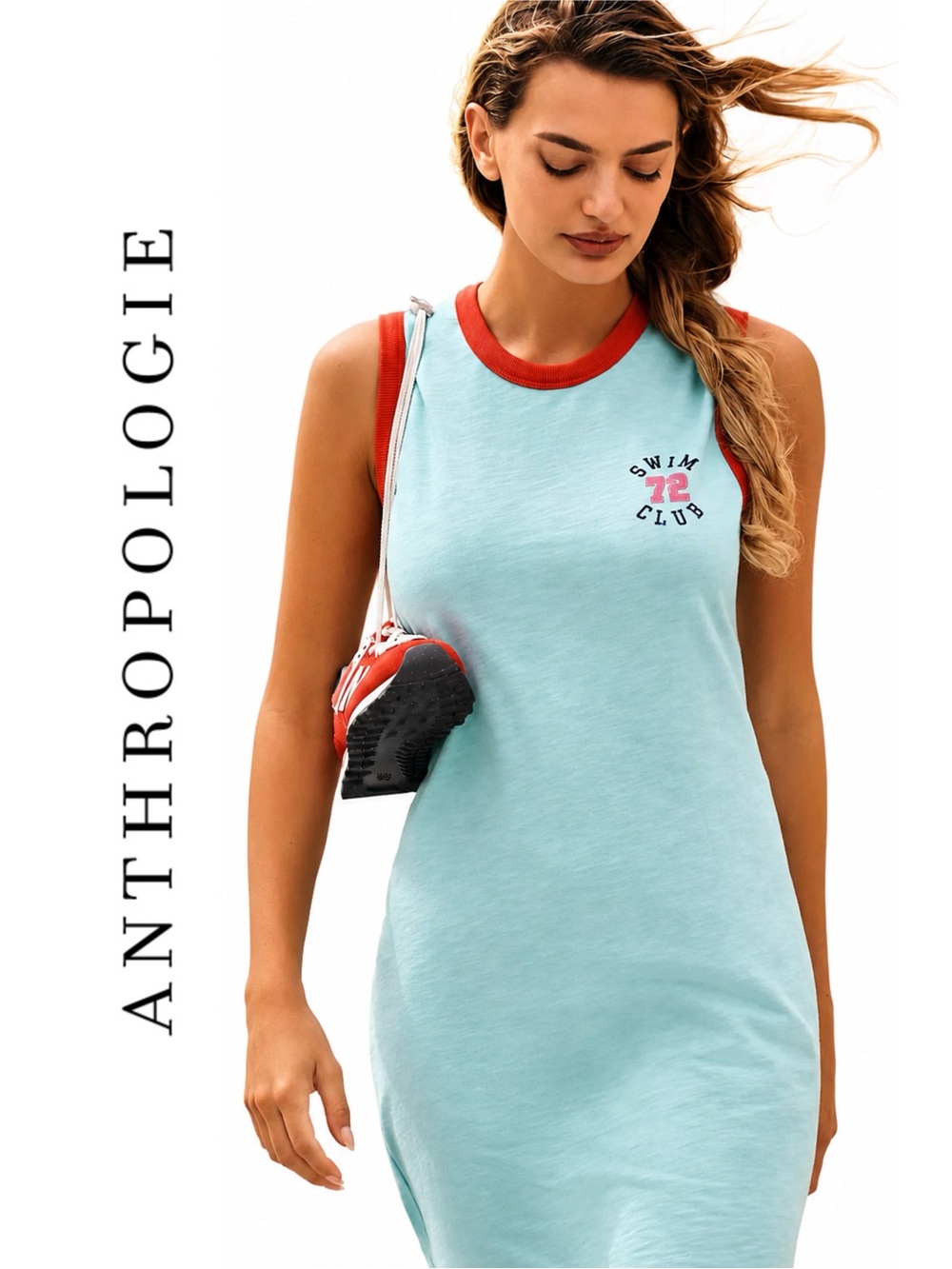 Anthropologie Sundry Ringer Graphic Tank Dress